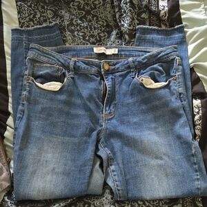 JustFab Blue Straight Leg Jeans Classic Denim